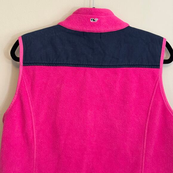 Vineyard Vines Sweater Vest Womens XL Pink Sleeveless Shep Fleece Zip Nautical - Picture 5 of 8